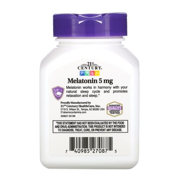 21st Century Melatonin 5 mg 120 Tablets 3