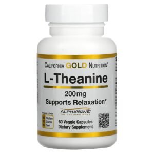 California Gold Nutrition L Theanine AlphaWave Supports Relaxation Calm Foc