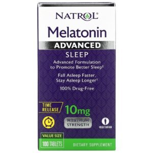Natrol Melatonin Advanced Sleep Time Release 10 mg 100 Tablets 1