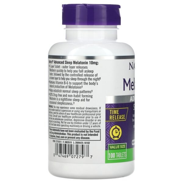 Natrol Melatonin Advanced Sleep Time Release 10 mg 100 Tablets 5