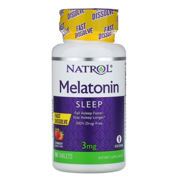 Natrol Melatonin Fast Dissolve Strawberry Flavor 3 mg 90 Tablets 1