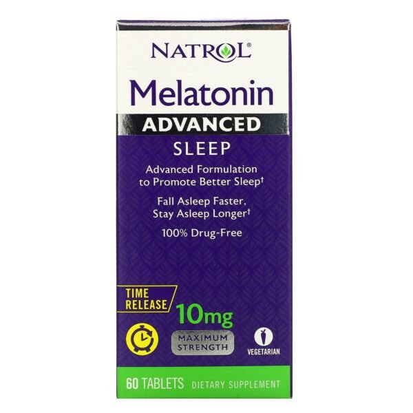 Natrol, Sleep Supplement, Advanced Sleep, Time Release, 10 mg, 60 Tablets