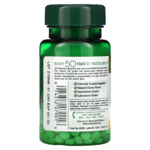 Natures Bounty Melatonin Sleep Supplement Natural Cherry 3 mg 120 Quick Dissolve Tablets 2