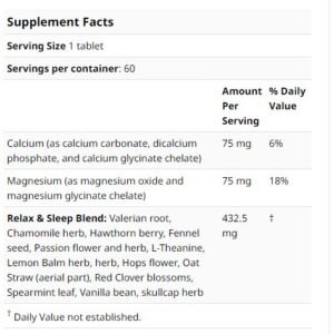 relax sleep supplement by futurebiotics ingredients